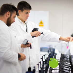 Lab workers in lab working on cryopreservation